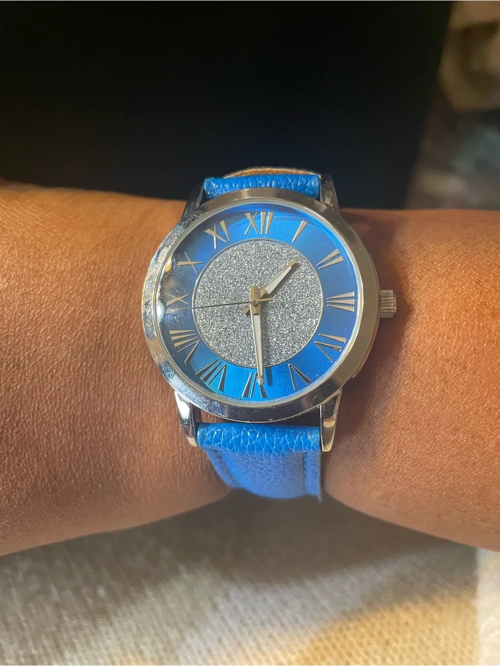 3 Manhattan by Croton Watches w/ Silver Glitter Dial. Orange, Red, Blue